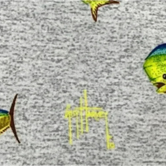 Guy Harvey Button front Resort polyester Fish shirt front pocket short sleeve - Picture 8 of 8